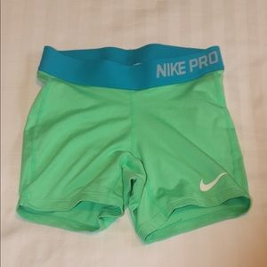 Girls Green Nike Spandex Pro